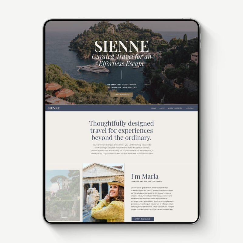 ipad with website mockup