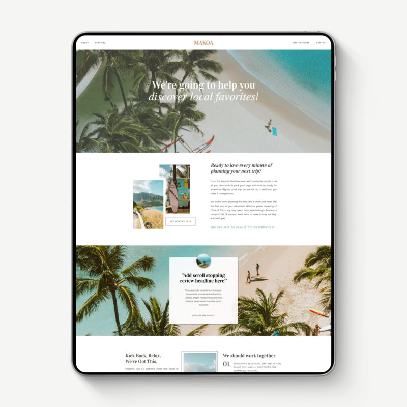 Makoa One Page Microsite