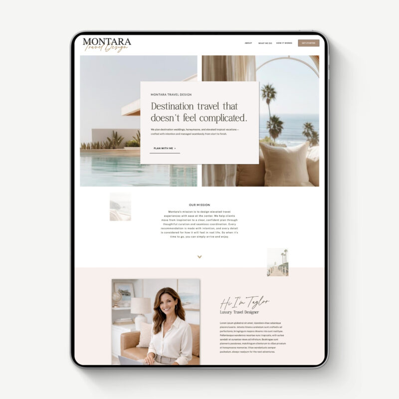 ipad Montara Mini Mockup for travel business